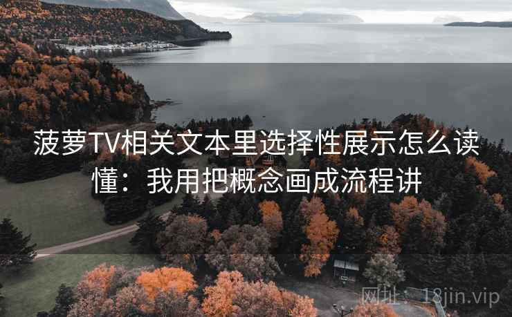 菠萝TV相关文本里选择性展示怎么读懂：我用把概念画成流程讲