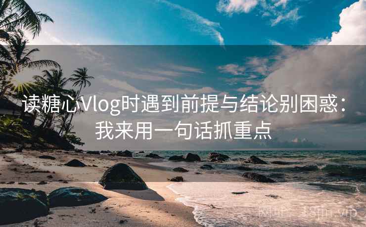 读糖心Vlog时遇到前提与结论别困惑：我来用一句话抓重点