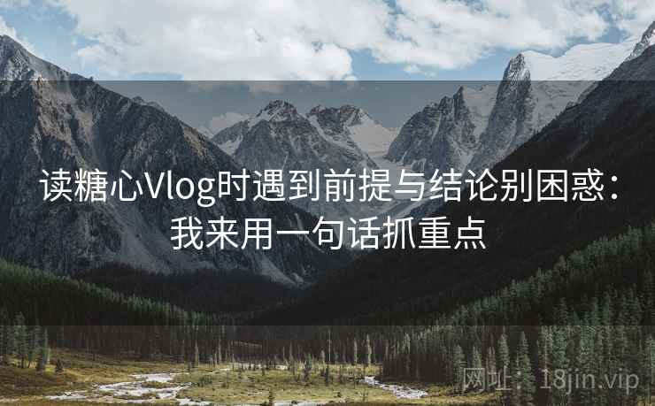 读糖心Vlog时遇到前提与结论别困惑：我来用一句话抓重点